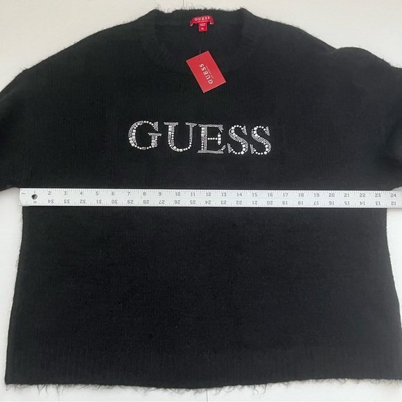 GUESS Rhinestone Logo Knit Tori Sweater. Sz. XL - Picture 4 of 9